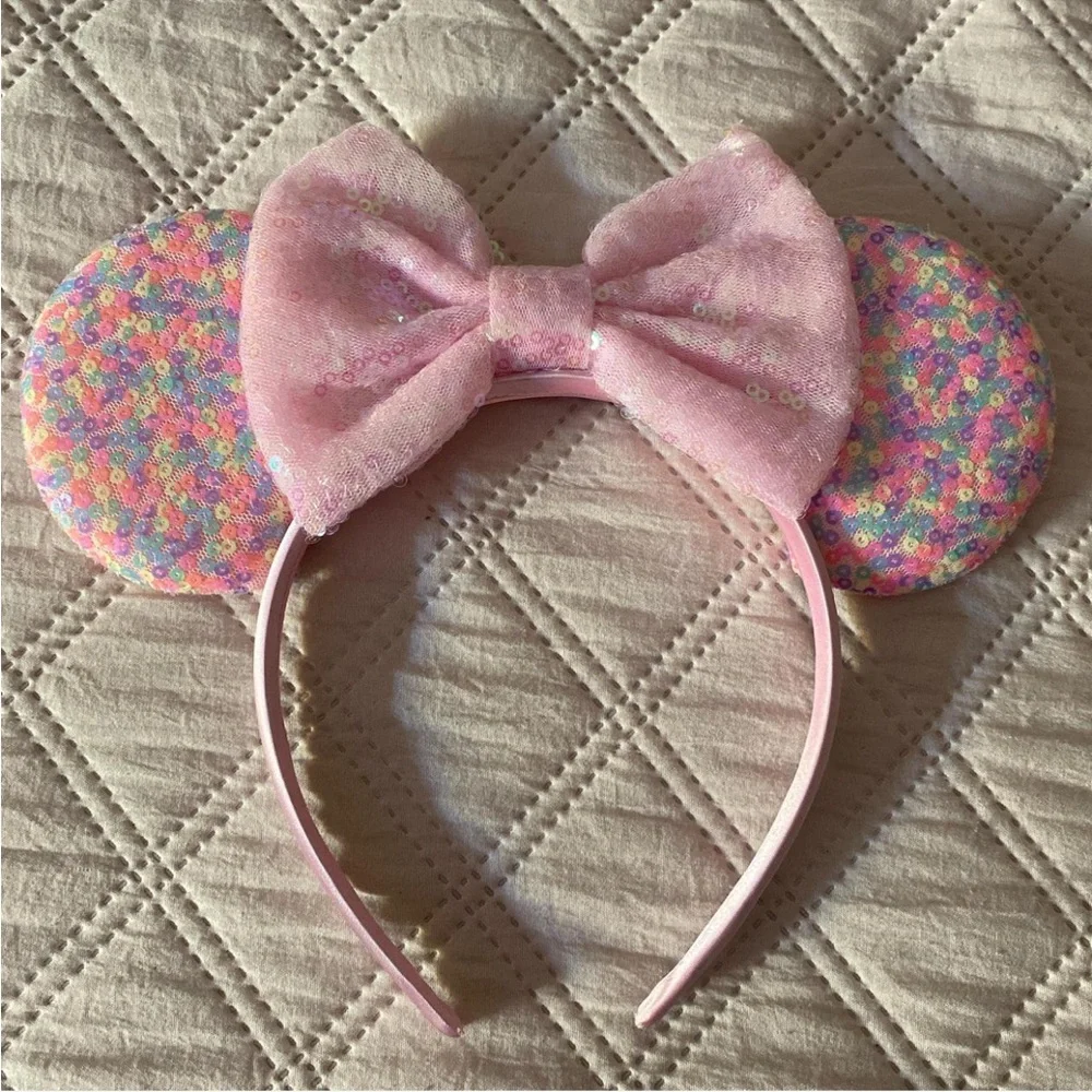 Pink Sequin Bow Headband